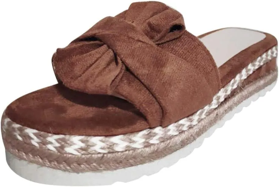 Eduavar Wedge Sandals for Women, Women's Sandals Summer Beach Sandals Floral Shoes Casual Ring Toe Flat Sandals