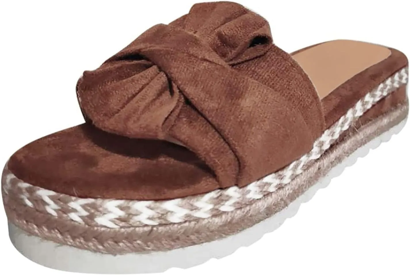 Eduavar Wedge Sandals for Women, Women's Sandals Summer Beach Sandals Floral Shoes Casual Ring Toe Flat Sandals