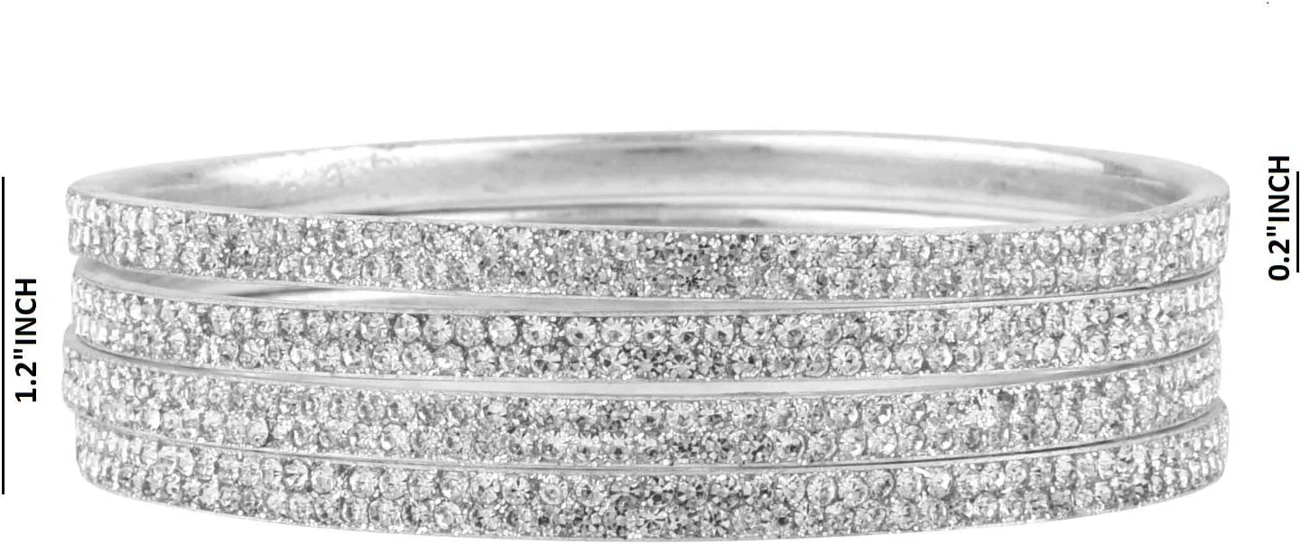 Efulgenz Indian Bangles for Women Bollywood Rhinestone CZ Crystal Bracelet Bangle Set Wedding Bridal Fashion Jewelry for Women (4 Pcs)