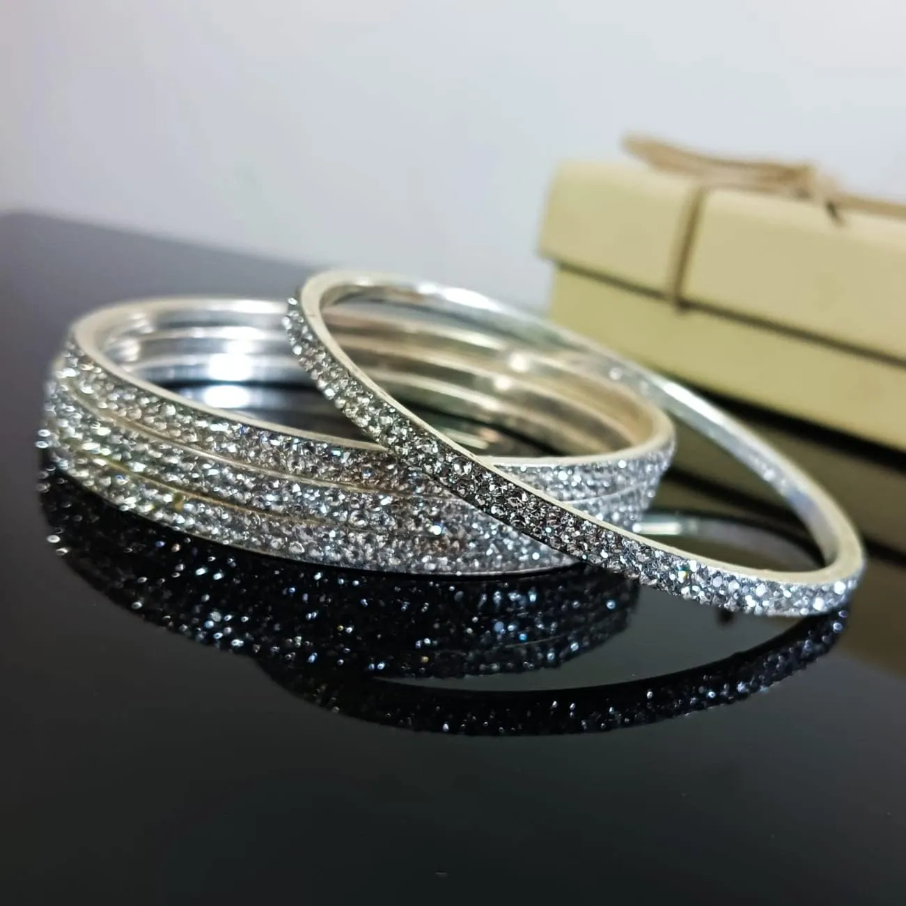 Efulgenz Indian Bangles for Women Bollywood Rhinestone CZ Crystal Bracelet Bangle Set Wedding Bridal Fashion Jewelry for Women (4 Pcs)