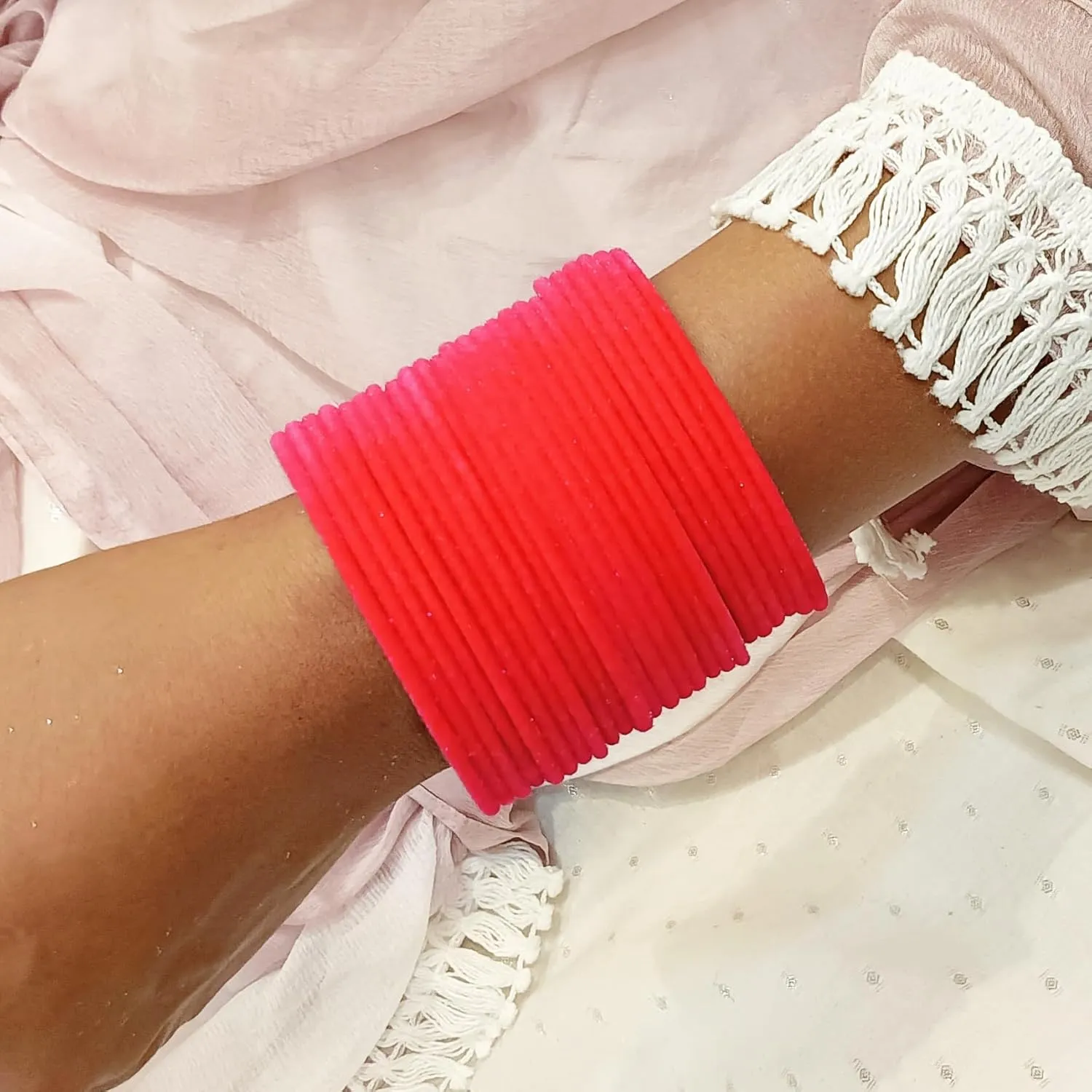 Efulgenz Indian Bangles Set Bollywood Plain Velvet Bangle Bracelets Costume Jewelry for Women