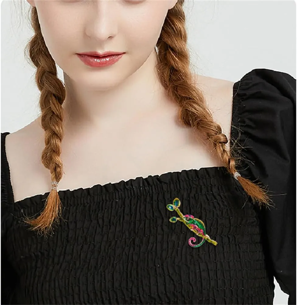 Enamel Chameleon Brooch Pin for Women Men Fashion Exquisite Pink Green Colorful Animal Lizard Brooches Lapel Pins Dress Accessories Carnival Holiday Jewelry Unisex Gift