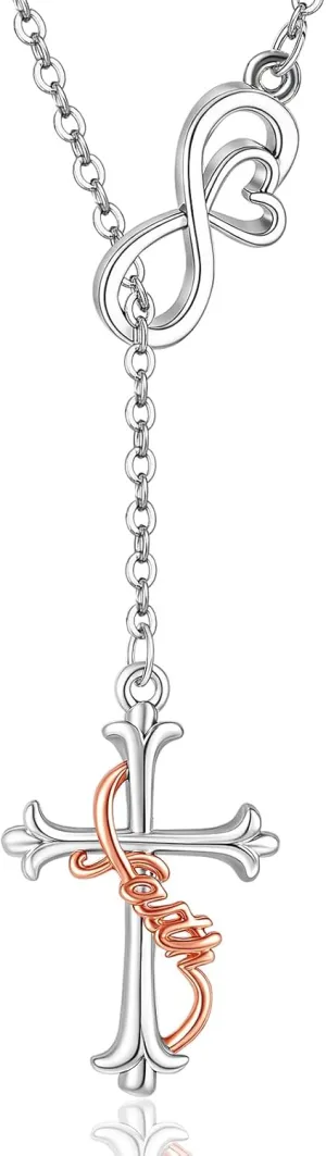 Faith Cross Necklace Faith Necklace For Women Cross Pendant Religious Necklace Faith Jewelry For Women Christian Religious Jewelry Gifts
