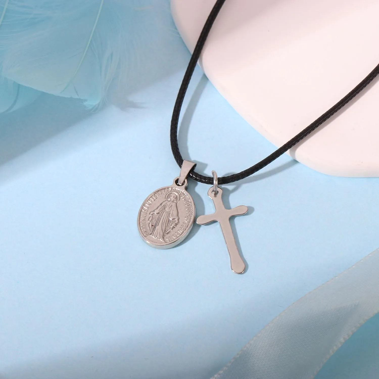 First Holy Communion Gifts for Boys Girls,Cross Necklaces Baptism Christening Gifts Christian Religious Gifts for Son Daughter