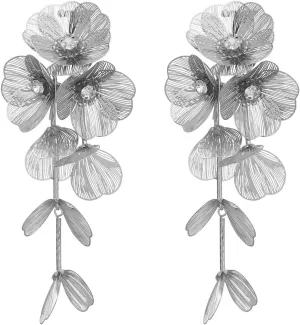 Flower Dangle Drop Earrings Long Dangle Earrings for Women Flower Dangle Earrings Statement Earrings Long Tassel Earrings Chunky Gold Statement Jewelry