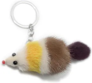 Fosrion Marten/Mink Fur Mouse Pendant Keychain - Adorable and Luxurious