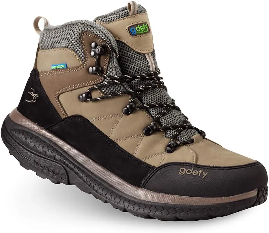 G-DEFY Sierra Waterproof Womens Hiking Boot | VersoShock Technology for Pain Associated with Walking | Prolonged Standing | Arch Support | Free Custom Orthotic