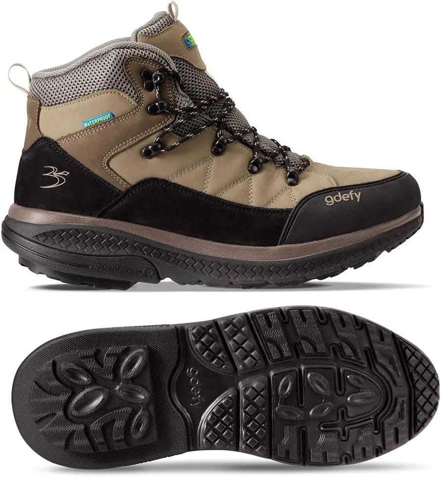 G-DEFY Sierra Waterproof Womens Hiking Boot | VersoShock Technology for Pain Associated with Walking | Prolonged Standing | Arch Support | Free Custom Orthotic