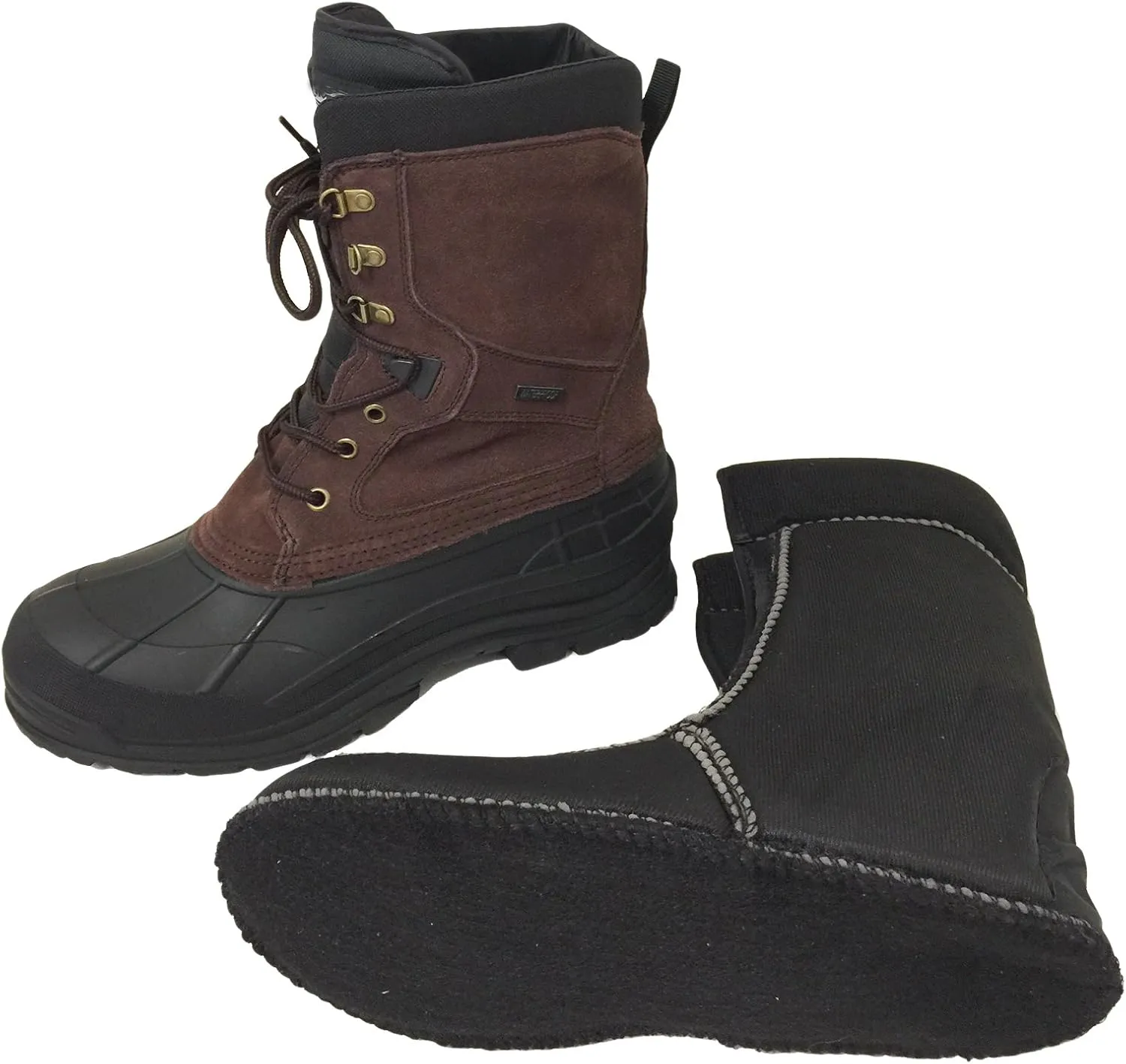 G108SC Men's Winter Boots Hiking 10" Leather Waterproof Thermolite Insulated Cold Weather Warm Snow Shoe, Brown