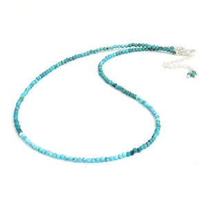 Gempires Turquoise Beaded Choker Necklace December Birthstone Gemstone Jewelry Hypoallergenic 18 Inch Silver Plated Unique Handmade Women Necklaces