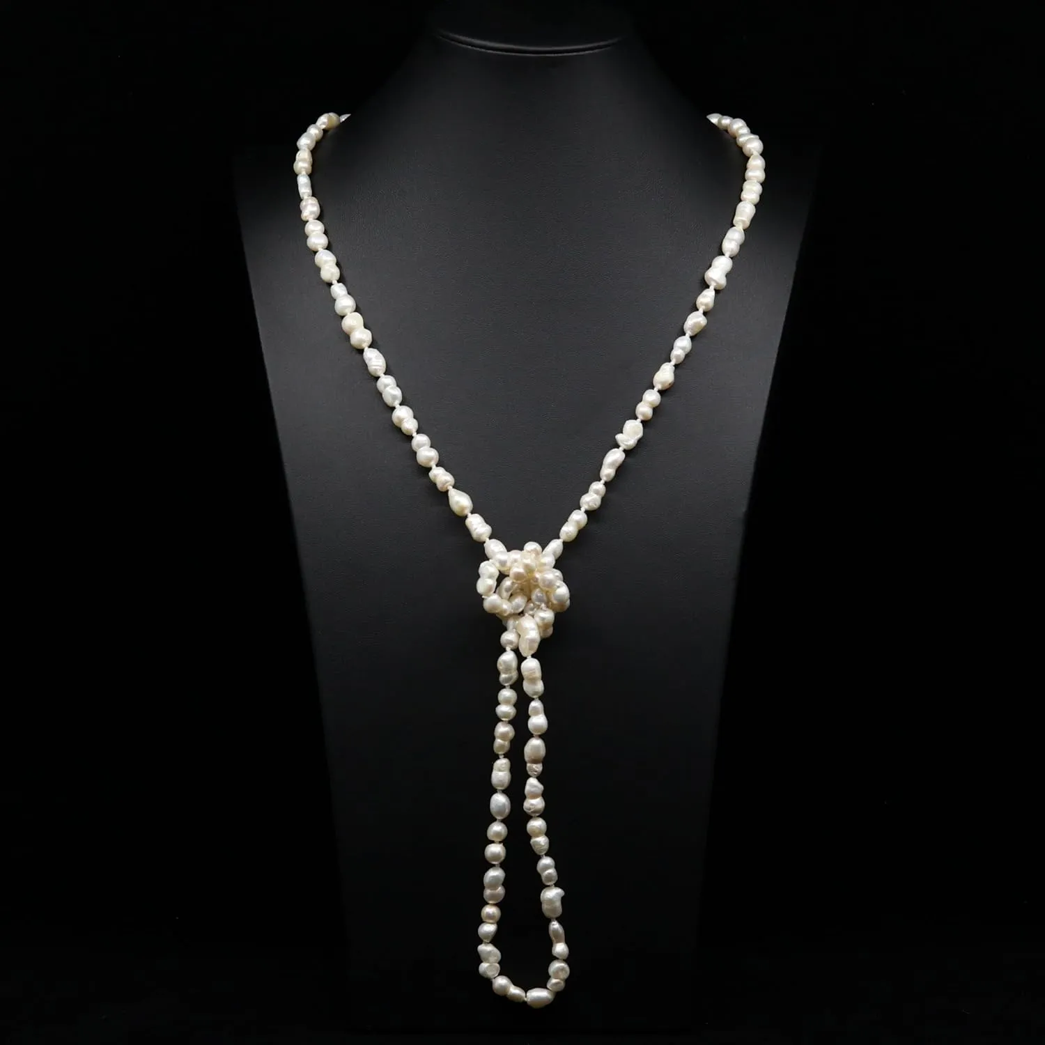 Genuine Freshwater Cultured Pearl Endless Necklace  Elegant 72", 60", 42" or 38" Strand in White, Black, Pink, or Lavender