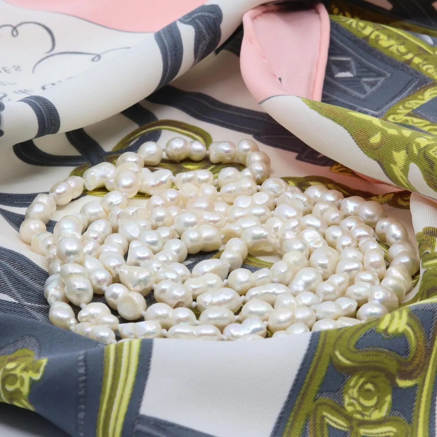 Genuine Freshwater Cultured Pearl Endless Necklace  Elegant 72", 60", 42" or 38" Strand in White, Black, Pink, or Lavender