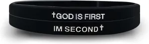 GOD IS FIRST Bracelet for Men Women, Im Second, Christian Rubber Bracelet, Inspirational Bible Verse Bracelets, Unique Gift for Christians Seeking Daily Encouragement