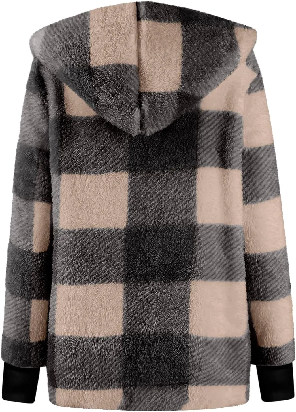 GOFULY Cardigans For Women Trendy Winter Open Front Fuzzy Fleece Hoodie Plaid Sherpa Jackets Winter Y2K Fall Coats Outfits