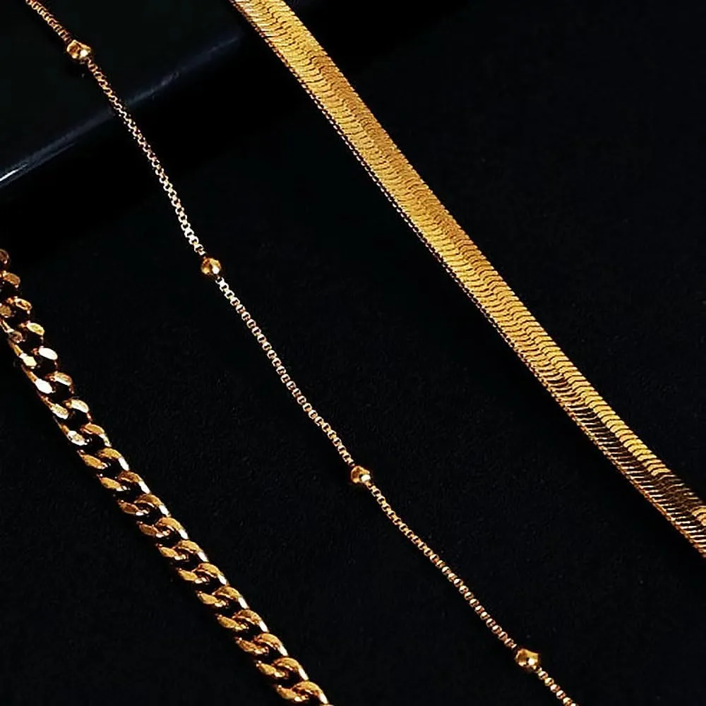 Gold Ankle Set for Women Dainty Layered Anklet Bracelets Waterproof Foot Chain Beach Anklet Jewelry Gifts for Teen Girls