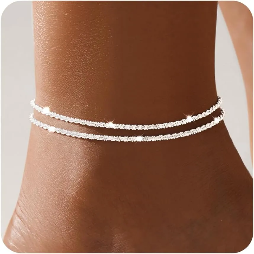 Gold Anklets Bracelets for Women Waterproof,14K Gold Plated Anklets for Women,Dainty Layered Anklets Set Anklet Bracelets for Women Gold Jewelry Gift