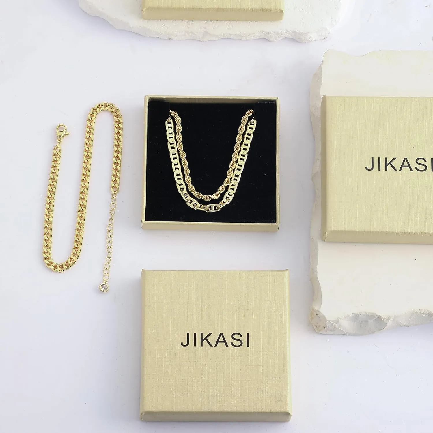 Gold Anklets for Women Waterproof 14k Gold Plated Cuban Link Anklets Non Tarnish Rope Herringbone Ankle Chain Summer Beach Jewelry Gifts for Women