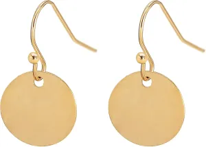 Gold Circle Disc Dangle Drop Earrings for Women Lightweight Small Round Hoop Statement Earrings Minimalist Jewelry for Women Gift for Her