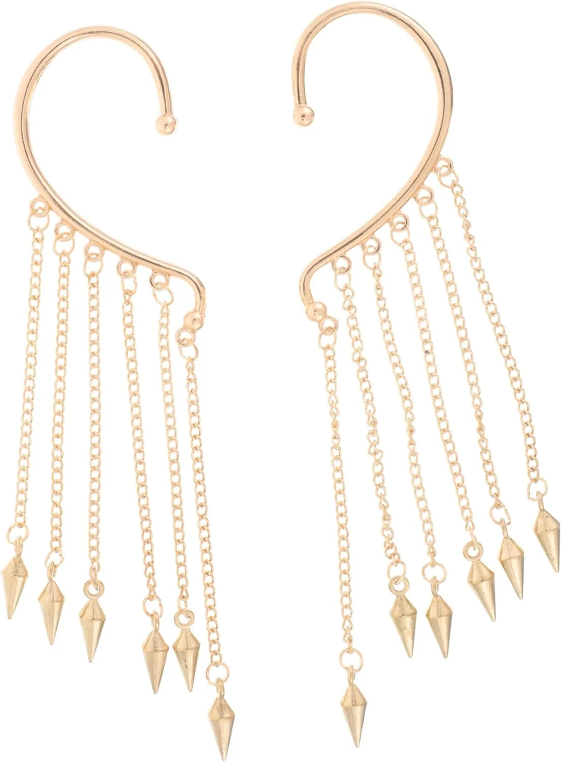 Gold Ear Cuffs for Women Non Piercing Head Ear Hook Earring Cuff Chain