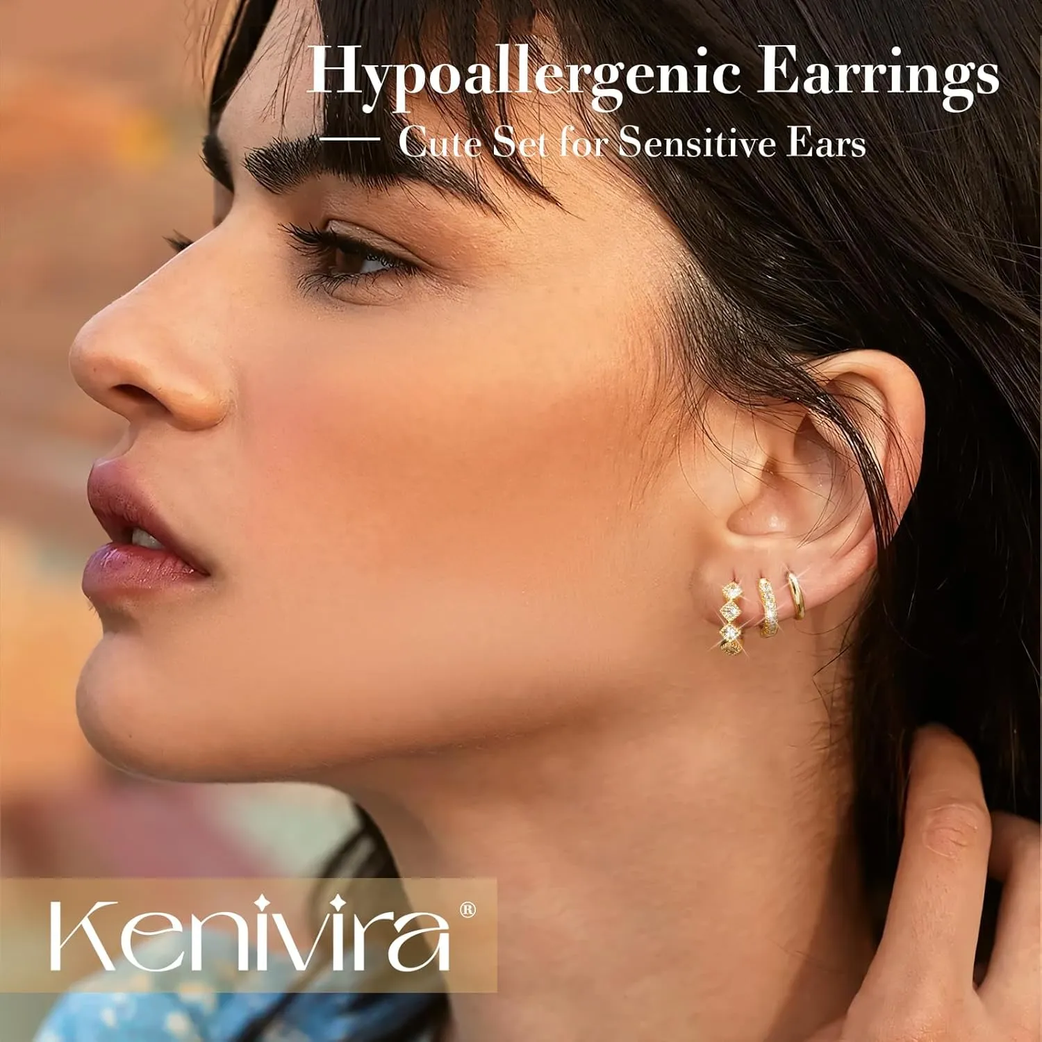 Gold Hoop Earrings for Women Trendy14K Gold Plated Chunky Huggie Earrings DanglingCZ U Shape Paperclip Earrings Jewelry Gifts for Women Hypoallergenic