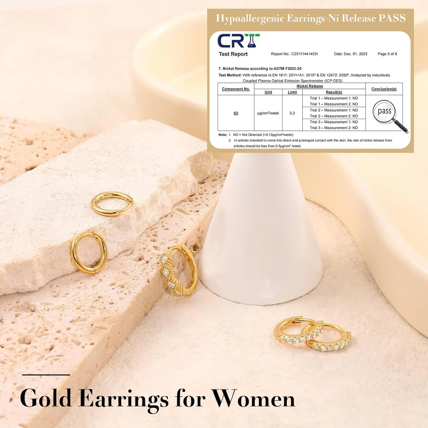 Gold Hoop Earrings for Women Trendy14K Gold Plated Chunky Huggie Earrings DanglingCZ U Shape Paperclip Earrings Jewelry Gifts for Women Hypoallergenic