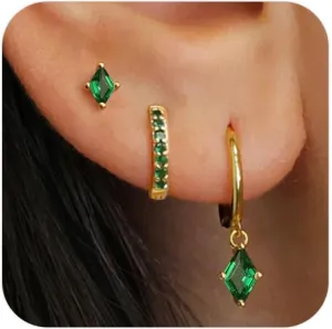 Gold Huggie Hoop Earrings Set, Small Hoop Earrings Stack Women Girls Cartilage Piercing Jewelry Gift