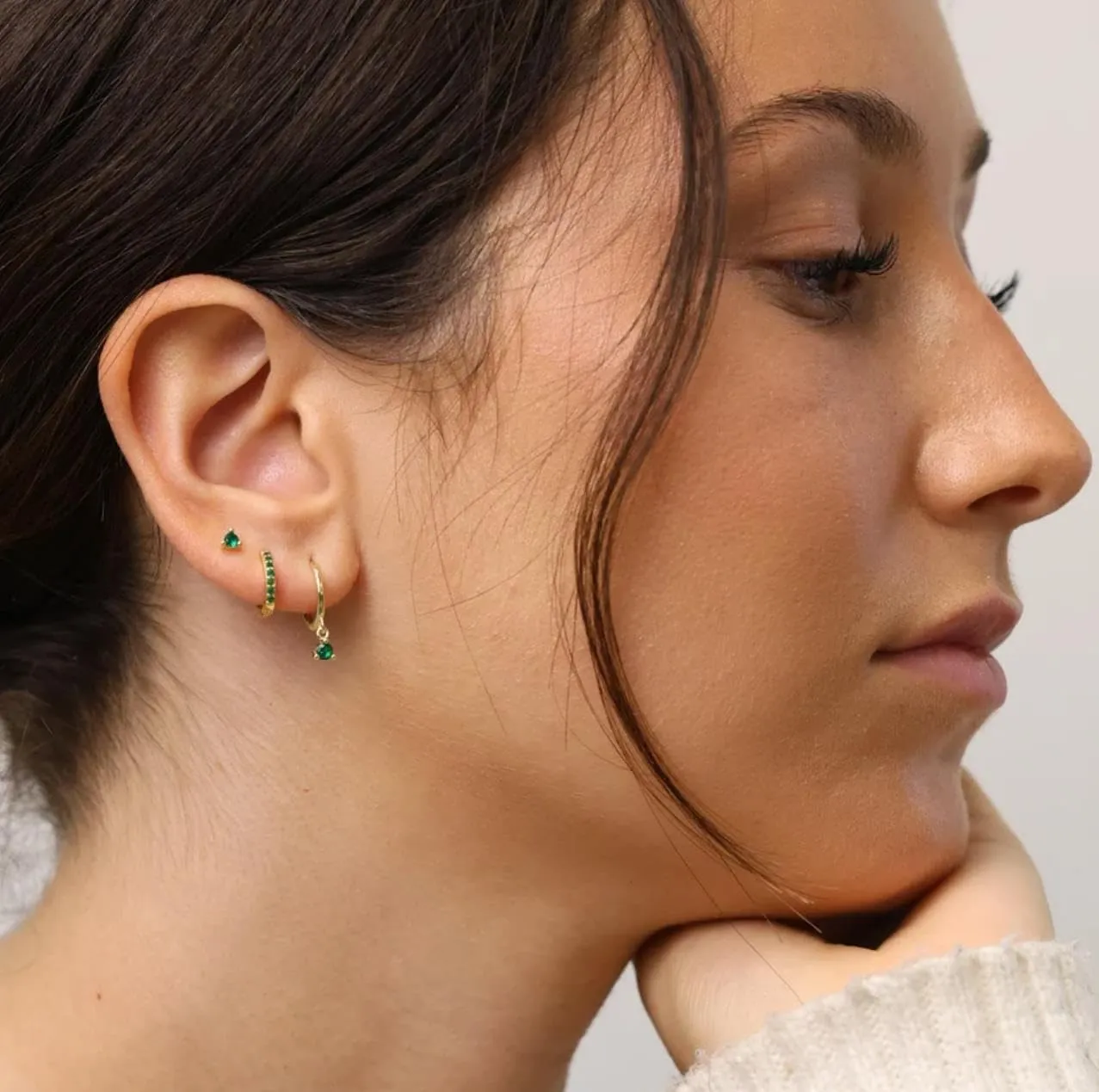 Gold Huggie Hoop Earrings Set, Small Hoop Earrings Stack Women Girls Cartilage Piercing Jewelry Gift