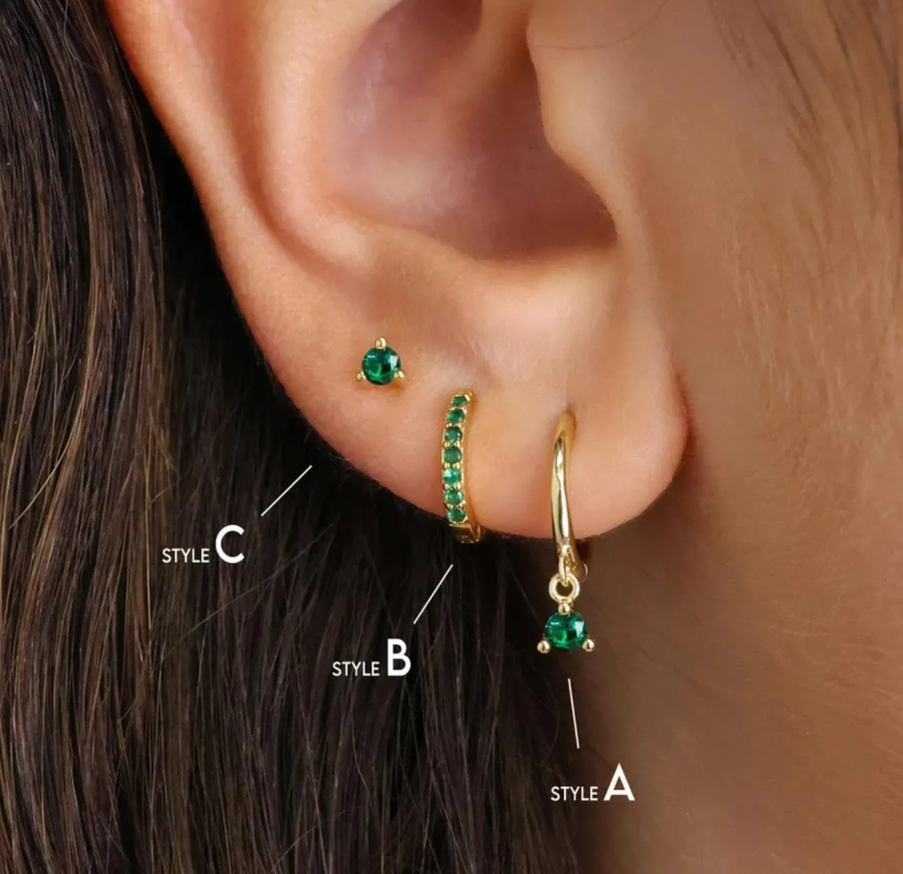 Gold Huggie Hoop Earrings Set, Small Hoop Earrings Stack Women Girls Cartilage Piercing Jewelry Gift