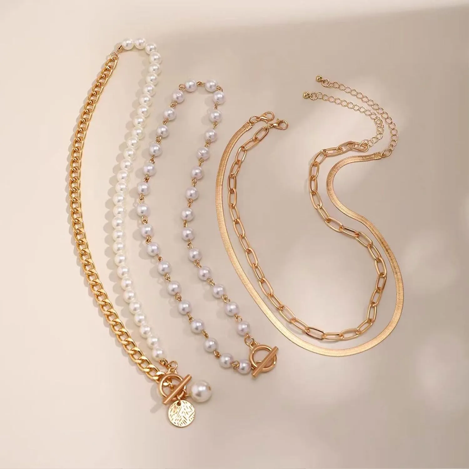 Gold Layered Necklaces for Women Chunky Heart Necklace Stack Dainty Gold Coin Necklace for Women 2025