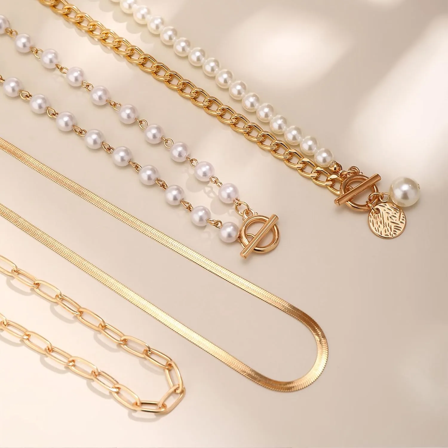 Gold Layered Necklaces for Women Chunky Heart Necklace Stack Dainty Gold Coin Necklace for Women 2025