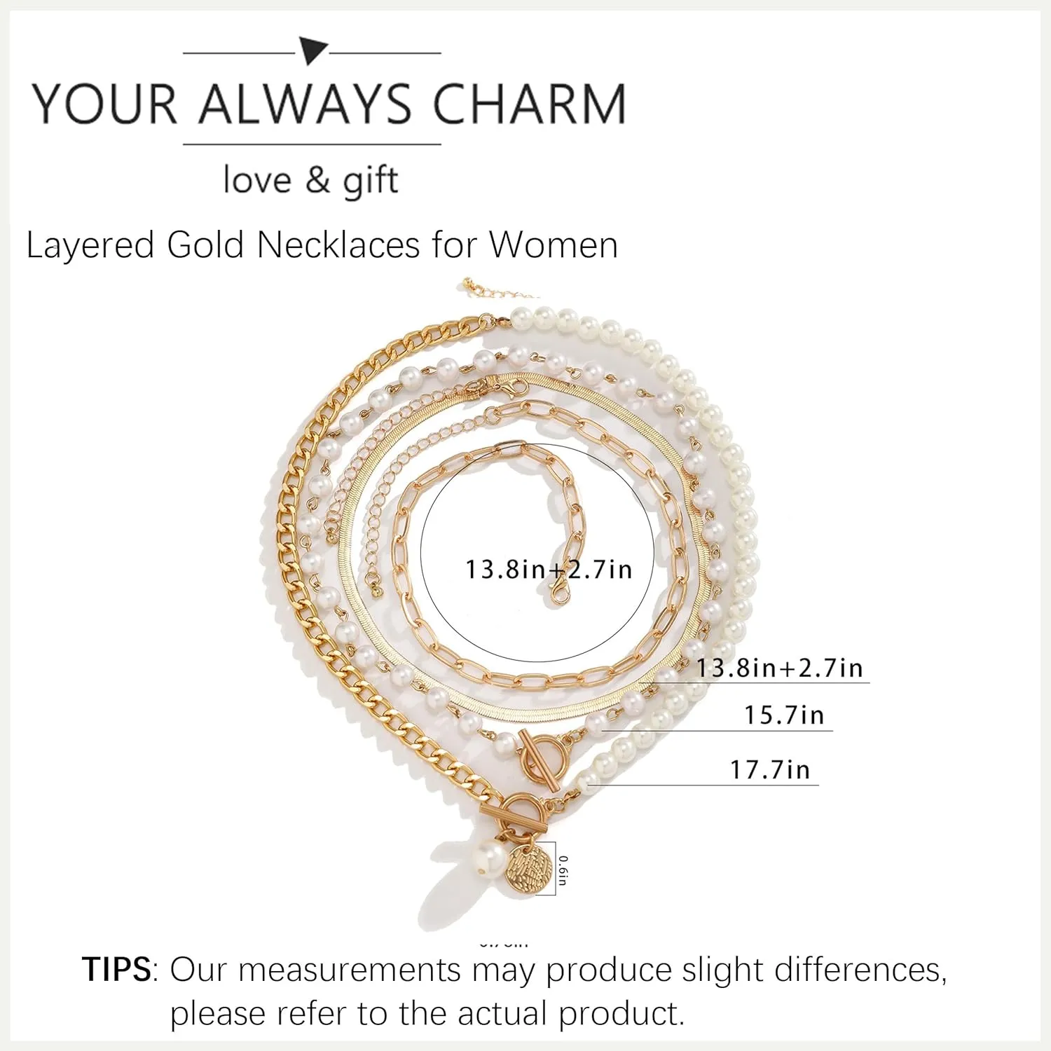 Gold Layered Necklaces for Women Chunky Heart Necklace Stack Dainty Gold Coin Necklace for Women 2025