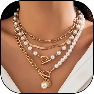 Gold Layered Necklaces for Women Chunky Heart Necklace Stack Dainty Gold Coin Necklace for Women 2025