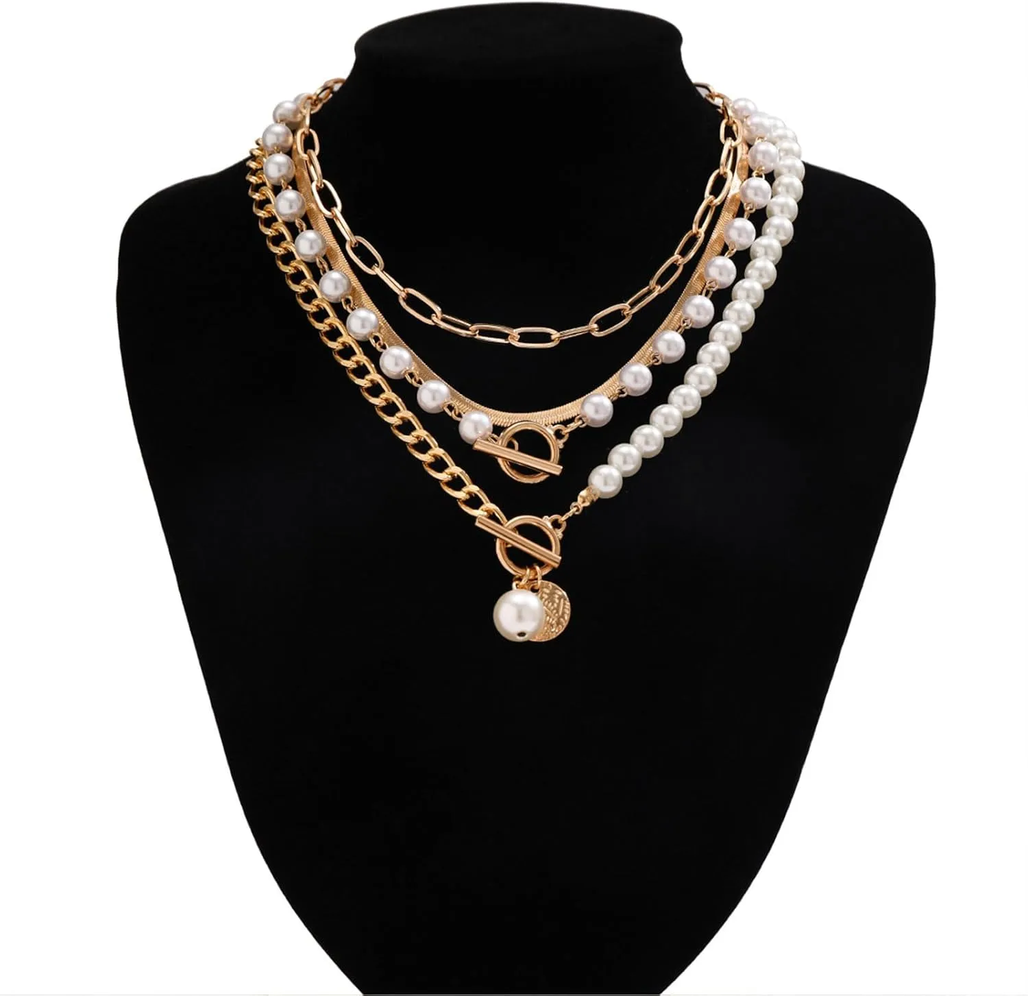 Gold Layered Necklaces for Women Chunky Heart Necklace Stack Dainty Gold Coin Necklace for Women 2025