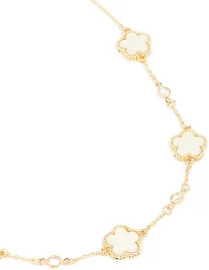 Gold Plated Cubic Zirconia Flower Pendant Necklace | Premium Gold-Plated | Hypoallergenic | Fresh On-Trend Designs
