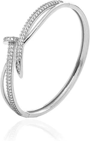 Gold Silver Plating Cubic Zirconia Cuff Nail Bracelet fro Women Screwed Nail Crystal Bangle bracelets Fashion Jewelry Bracelet for Women Gift