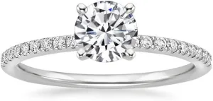Goldenchen Fashion Jewelry Platinum Plated Sterling Silver Zirconia Round Brilliant Cut Solitaire Engagement Ring (9)