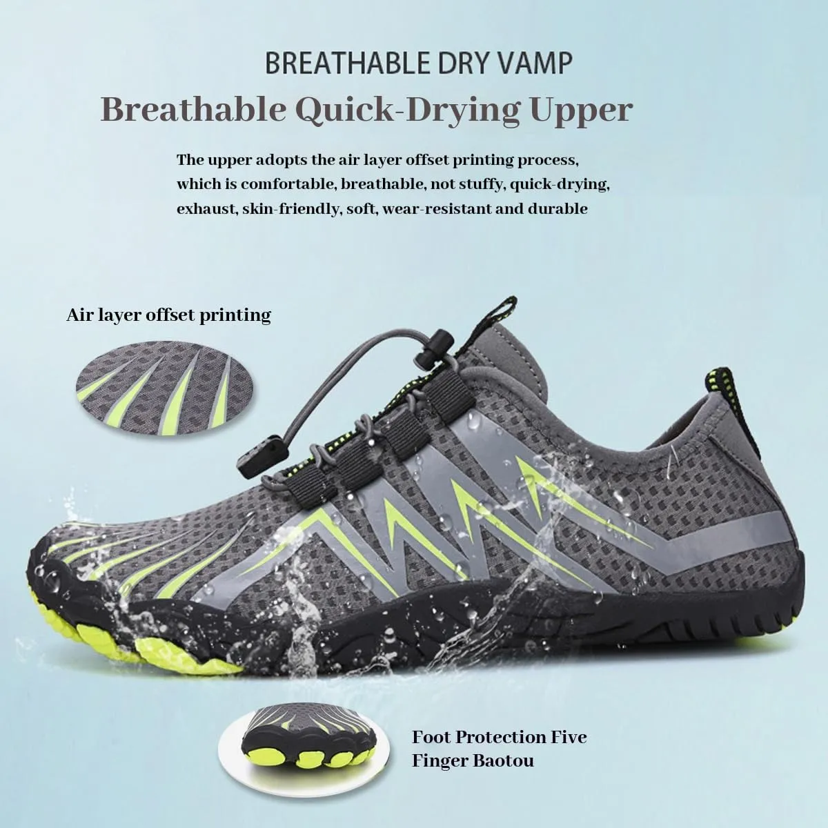 Grounded Footwear for Women Men Neuropathy- Grounded Barefoot Shoes for Women Men Waterproof, Non-Slip Footwear with Wide Toe Box,for Hiking, Outdoor, Water Activities