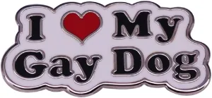 GuDeKe Enamel Lapel Pins I Love My Gay Dog for Backpacks Funny Brooch Women Gift