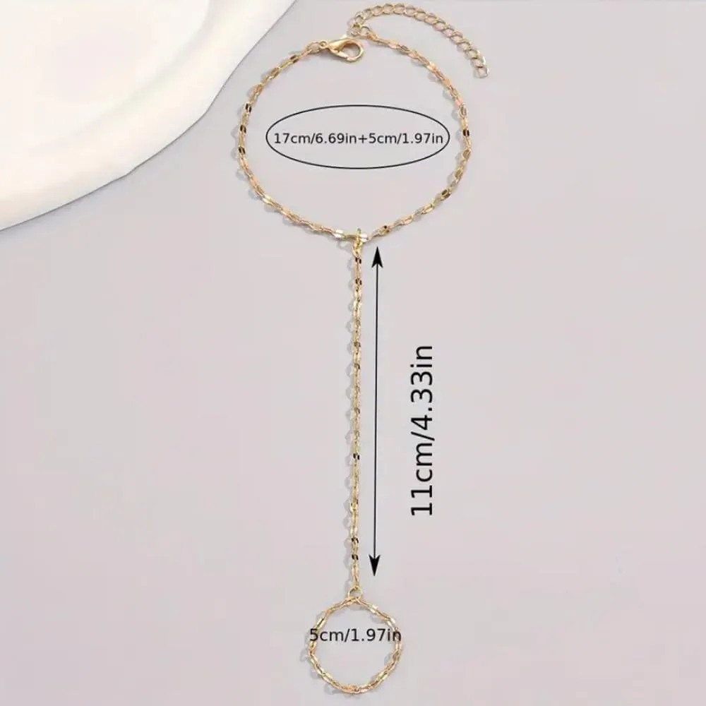 Hand Chain Gold Bracelets for Women Trendy Stuff Ring Bracelet Hand Chain Dainty Chain Bracelet Hand Jewelry Gifts