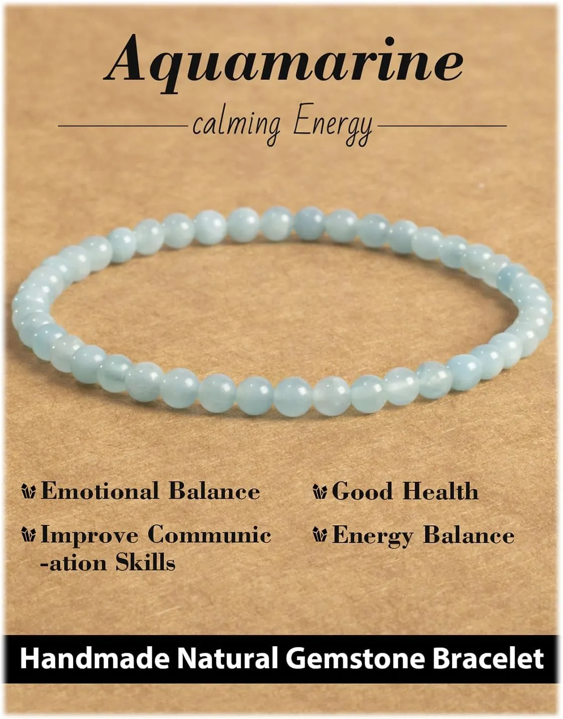 Handmade Natural Stone Beaded Stretch Bracelets,Healing Crystals Protection Bracelet,Spiritual Jewelry Gifts for Women & Men,Replacement Beads Included