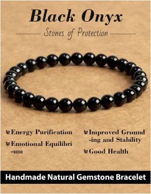 Handmade Natural Stone Beaded Stretch Bracelets,Healing Crystals Protection Bracelet,Spiritual Jewelry Gifts for Women & Men,Replacement Beads Included
