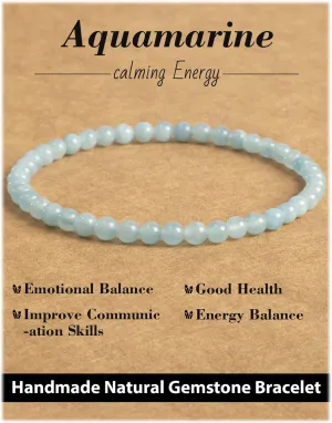 Handmade Natural Stone Beaded Stretch Bracelets,Healing Crystals Protection Bracelet,Spiritual Jewelry Gifts for Women & Men,Replacement Beads Included