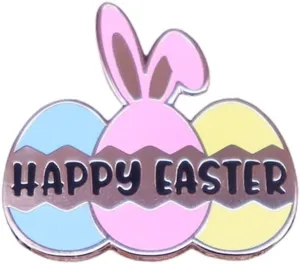 Happy Easter Brooch Pin for Women Girls Fashion Enamel Blue Pink Yellow Eggs Bunny Rabbit Animal Festival Brooches Lapel Pins Cute Dress Accessories Holiday Party Jewelry Gift for Daughter Niece