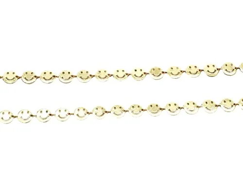Happy Face Gold Plated Chain Necklace Choker Smile Faces Smiling Happiness