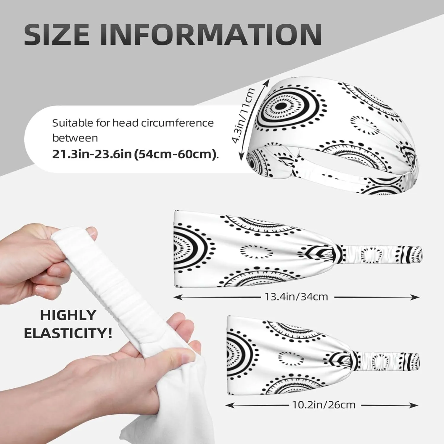 Happy Faces Headband Sports Sweatbands for Men Women Halloween Hairband for Workout Athletic Running Yoga Basketball Gym