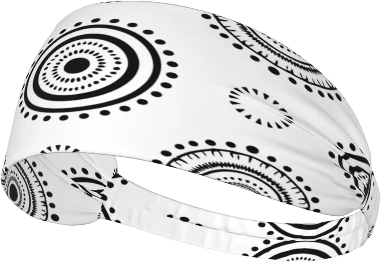 Happy Faces Headband Sports Sweatbands for Men Women Halloween Hairband for Workout Athletic Running Yoga Basketball Gym