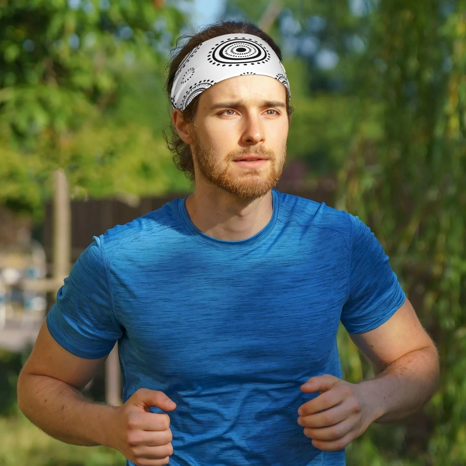 Happy Faces Headband Sports Sweatbands for Men Women Halloween Hairband for Workout Athletic Running Yoga Basketball Gym