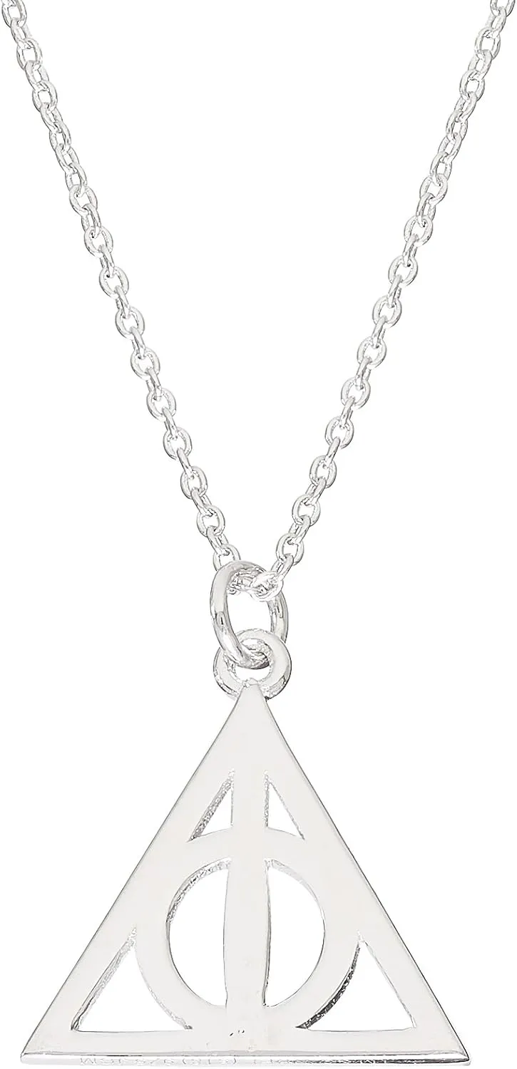 Harry Potter Womens Necklaces - Sterling Silver and Iconic Pendants Featuring Nagini and Deathly Hallows