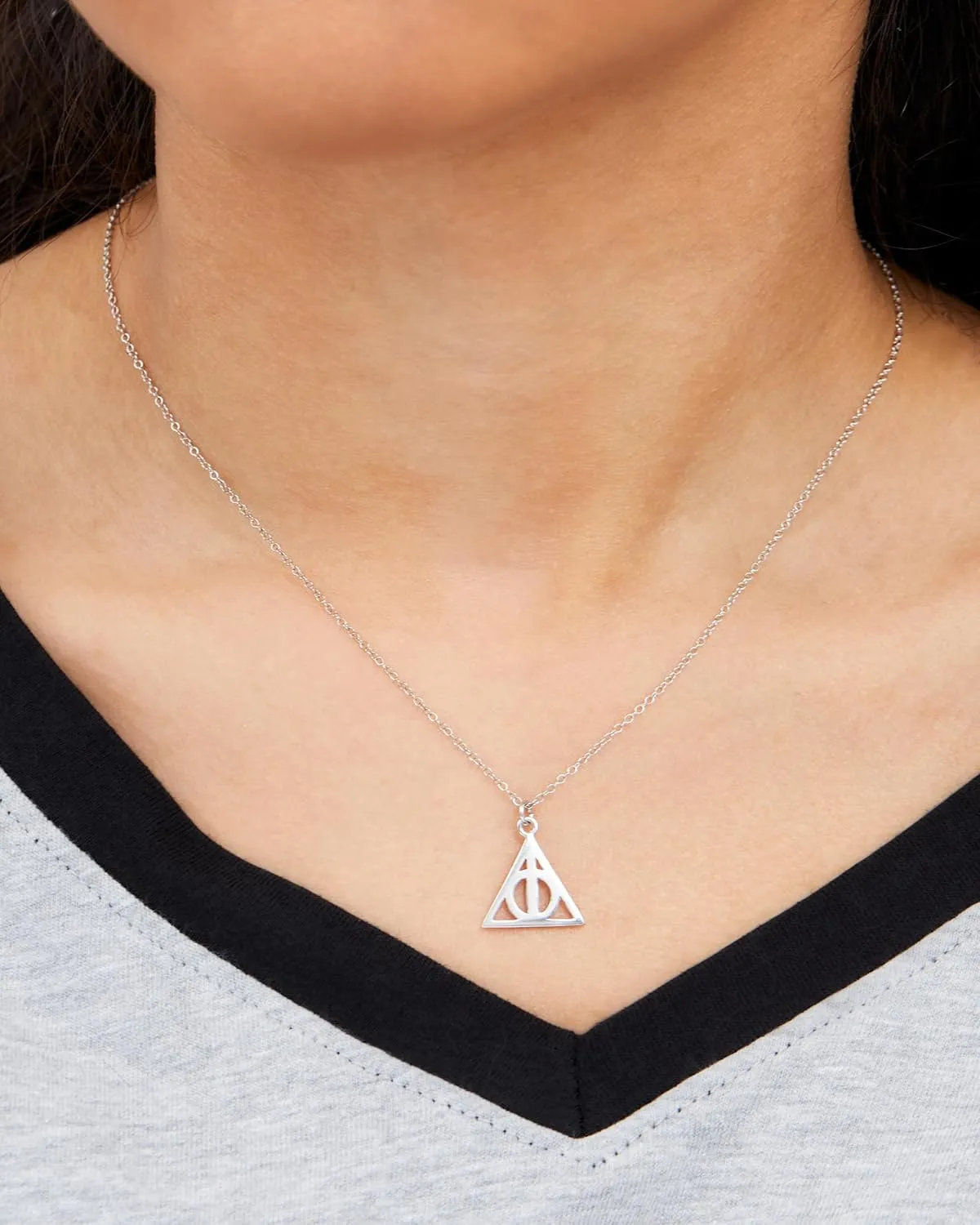 Harry Potter Womens Necklaces - Sterling Silver and Iconic Pendants Featuring Nagini and Deathly Hallows