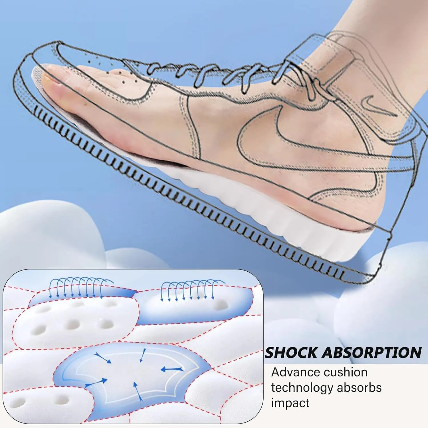 Height Increase Memory Foam Insoles for Men & Women - Taller Heel Lift Shoe Inserts with Breathable Cushioned Comfort for Sports Shoes, Work Boots | Trim to Fit (Black 3.5cm, 9-11.5 US Men)